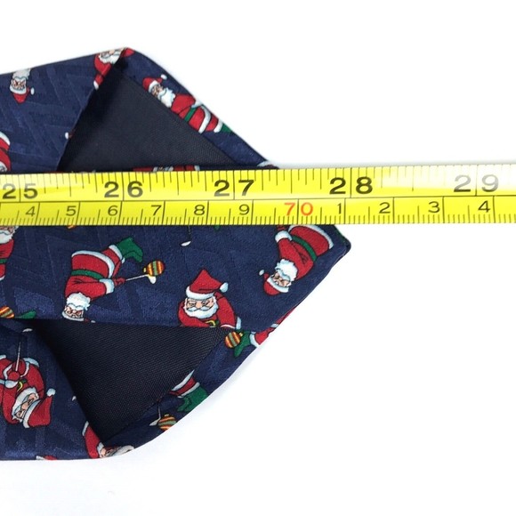 Cape Cod Neckwear Santa Claus Playing Golf CHRISTMAS🎄Tie Holiday Blue Necktie - Picture 7 of 7